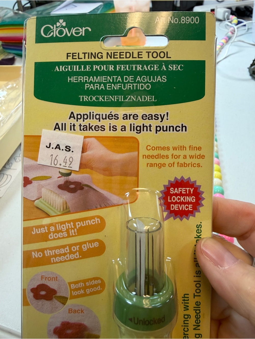 Clover Felting Needle Tool - Green